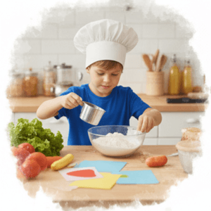 enfant qui cuisine maths