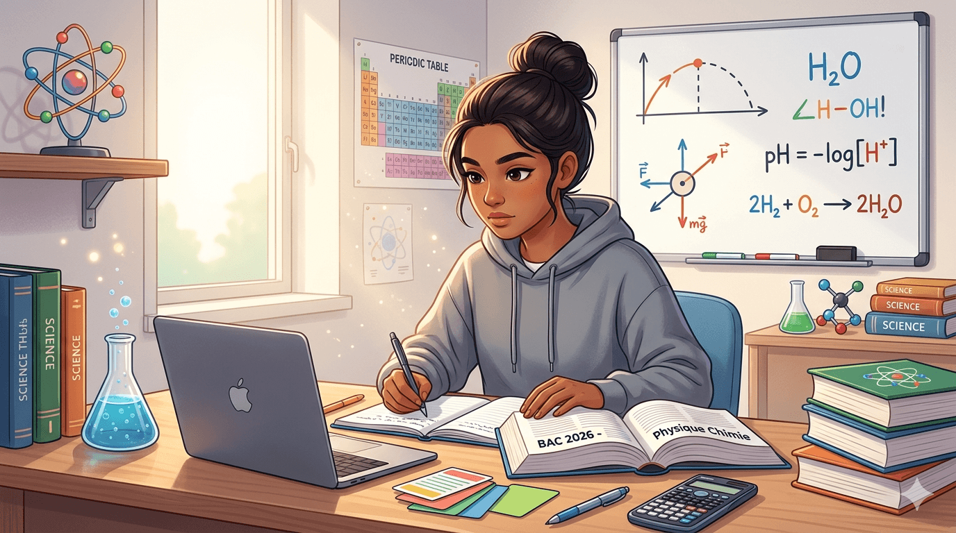 physique-chimie-bac-fille-ordinateur-livres